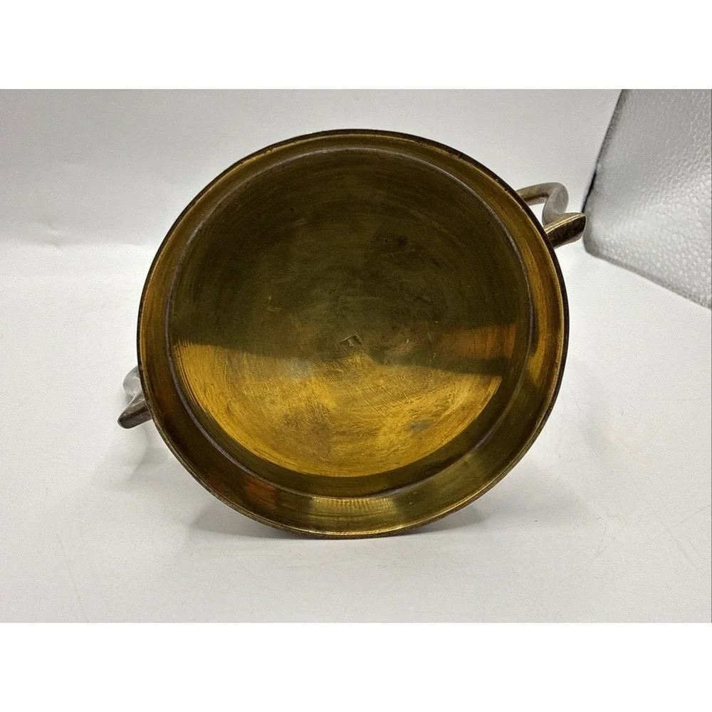 Vintage Brass Sugar Bowl w/Lid Unpolished Unmarked‎